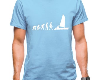 Evolution Of Man Sailing Mens T-Shirt