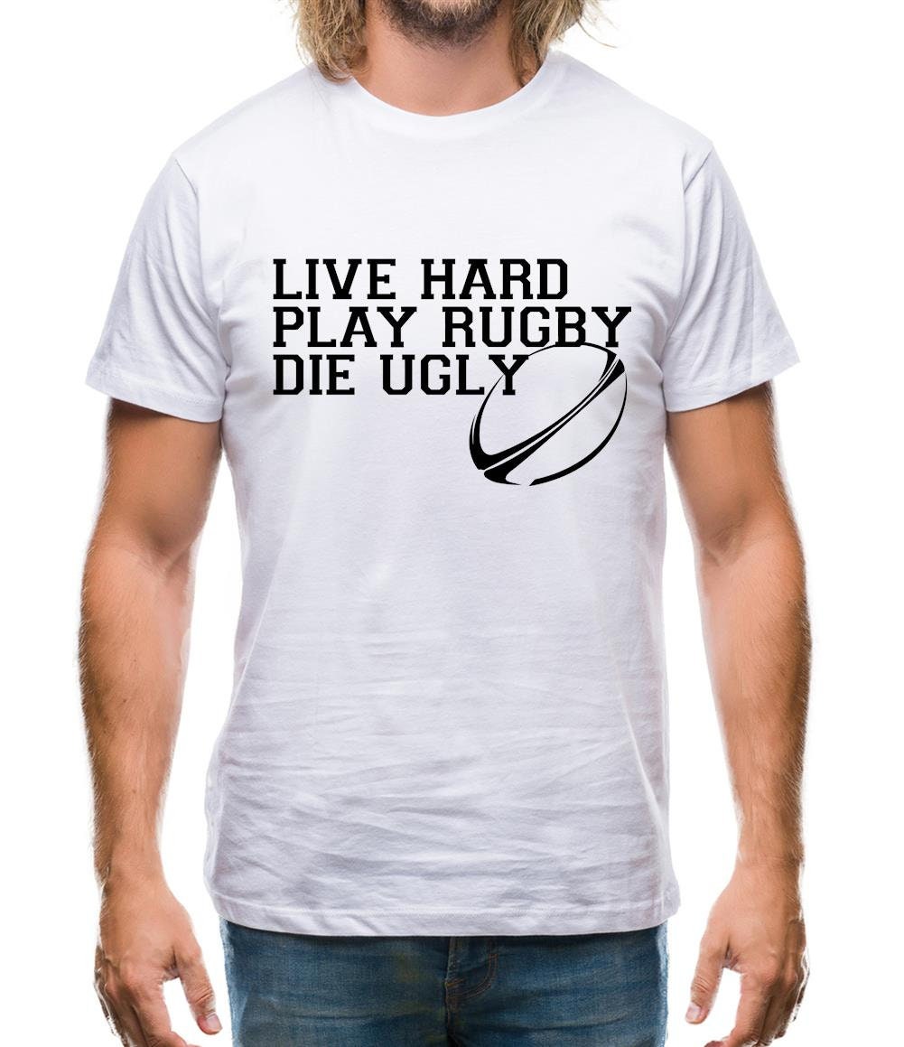 Funny Live Hard Play Rugby Die Ugly Mens T-shirt Unisex Fan Union League -  Etsy