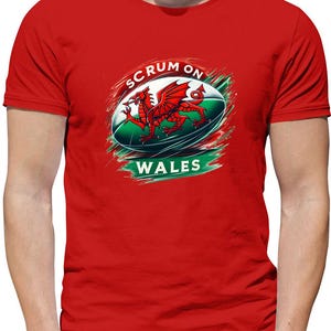 Scrum on Wales - Mens Womens Kids T-Shirt - Rugby Welsh 6 Six Player Fan Nations Love Dragons League Union Gift Present