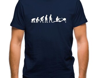 Adult Evolution Of Man Rowing Machine Mens T-Shirt unisex