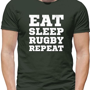Eat Sleep Rugby Repeat - Mens Womens Kids T-Shirt - Six Player Fan Love England Nations Wales Ireland Scotland Union