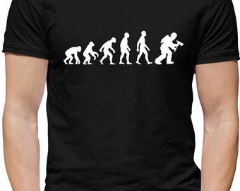 Evolutie van Man brandweerman heren T-shirt