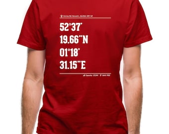 Stadion Współrzędne Kanarki Męska Koszulka T-shirt