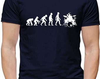Drummer Evolution of Man  - Mens Womens Kids T-Shirt - drum kit drums drumming player love gift band present musician cute