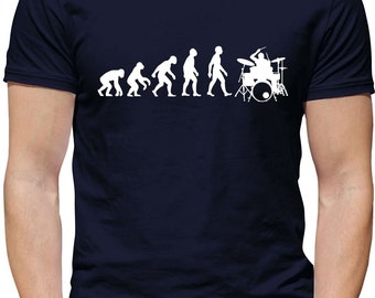 Batteur Evolution of Man - T-shirt enfant homme femme - kit de batterie batterie joueur de batterie amour cadeau groupe présent musicien mignon