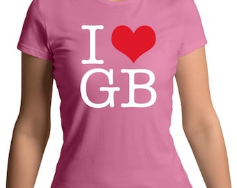 I Heart GB - Herren Damen Kinder T-Shirt - Gary Owen Donald Gig Konzert Take Love Tour dieses Festival TT Fan