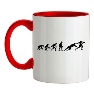Evolution of Man Rugby - Mug - Six Player Fan Love England Nations Wales Ireland Scotland France League 6 Gift