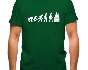 Evolutie van de mens Brick Layer heren T-shirt
