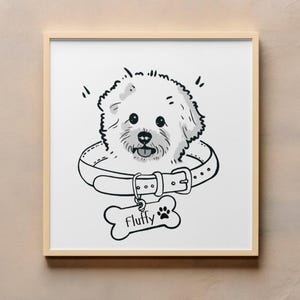 Ritratto di animale domestico personalizzato, cane, gatto, illustrazione, cartone animato, minimalista, carino, regalo, commissioni per animali domestici disegnati da Badley.