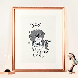 Personalised Custom Pet portrait dog cats line art illustration cartoon minimalist cute pet gift badley drawn pet commissions