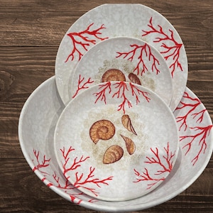 Hand-Painted Maltese Coral Dishware