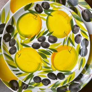 Lemon/Olive Hand-painted Plates Made in Italy