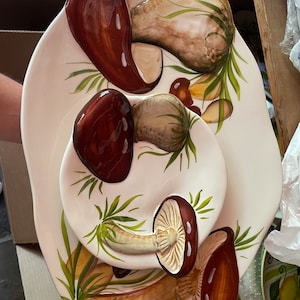 Hand-Painted Italian Mushroom Dinnerware