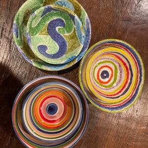 Italian Geometric Bowls: Hand-painted, dishwasher-safe beauty.