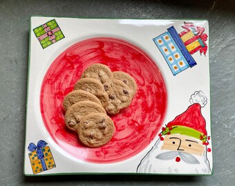 Plato para servir de Papá Noel navideño de Vietri: un complemento festivo para tu mesa