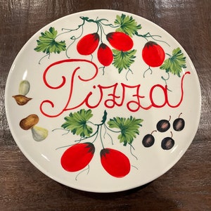 Hand-Painted Italian Pizza Plate