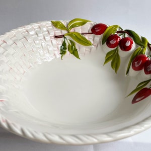 A Delightful Italian Treasure: Your Red Cherry Basket Weave Serving Bowl