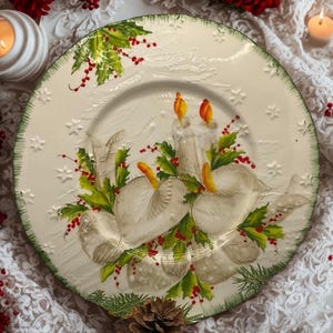 Italian Handmade Christmas Serving Plates