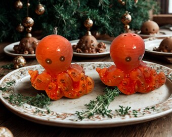 Adorable Hand-Painted Italian Octopus Salt & Pepper Shakers