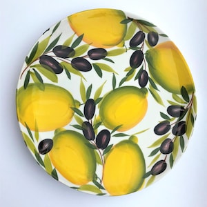 Lemon/Olive Hand-painted Plates Made in Italy
