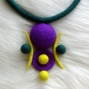 Handmade Felted Wool Necklace: Modern Designer Jewelry image 4