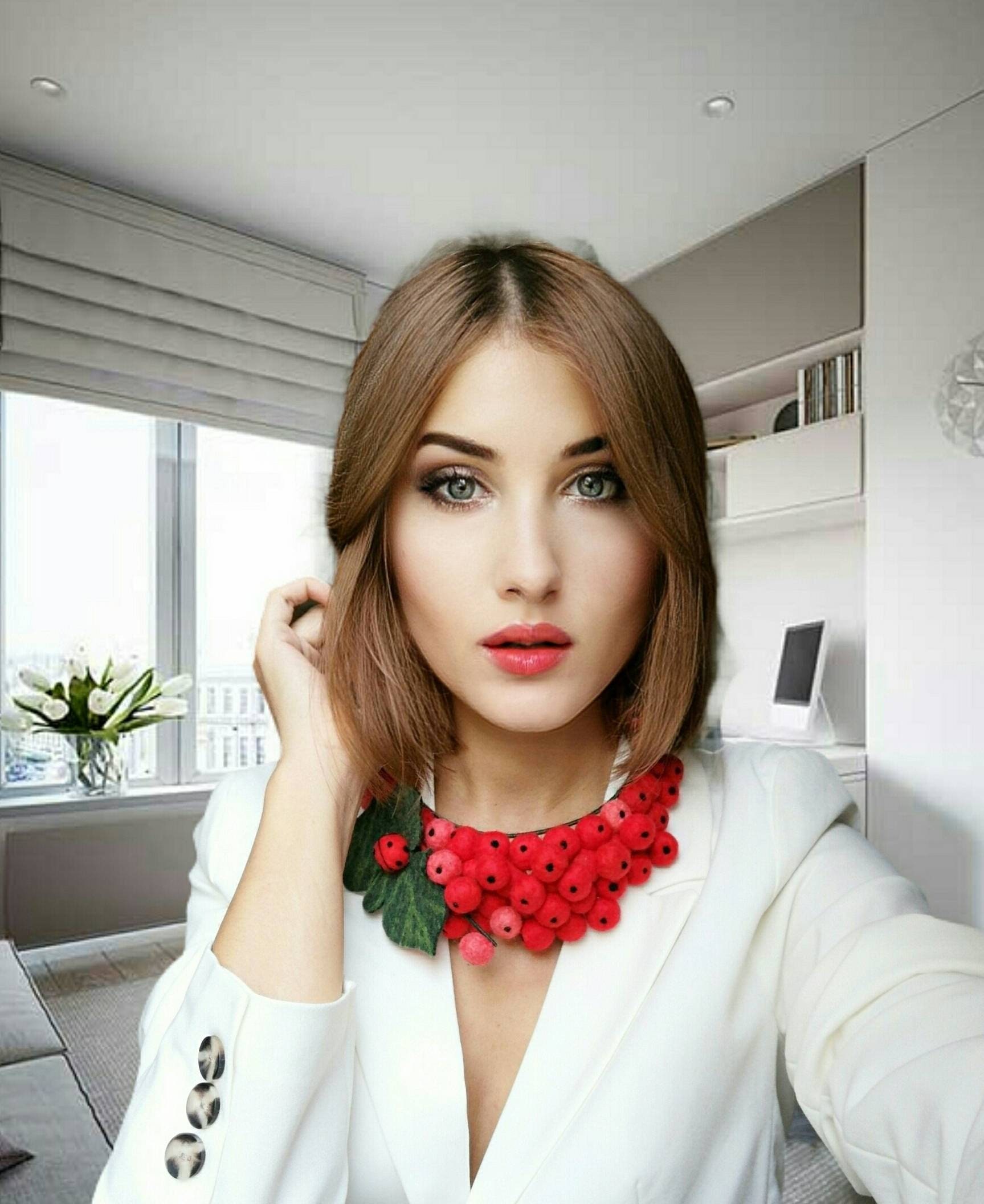 Berries necklace Felted necklace Red berries necklace Wool necklace Red currant Felt jewelry Currant necklace Red necklace Vegan necklace