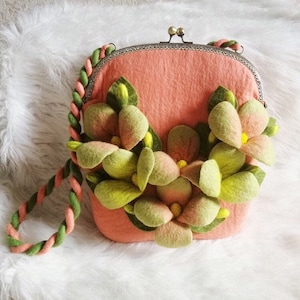 Sac à main en feutre Sac à fleurs en feutre Sac à main en laine feutré Sac en feutre Sac pour femmes Sac à fleurs Sac à pâtisserie Sac à main en laine Sacs à main en feutre Fleurs en feutre Sac végétalien