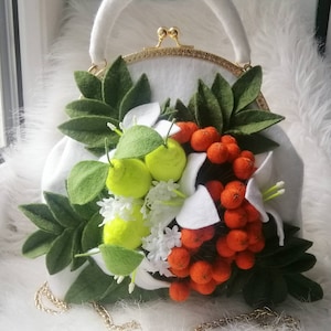 Felted Lemon Purse: Handmade Vegan Boho Shoulder Bag