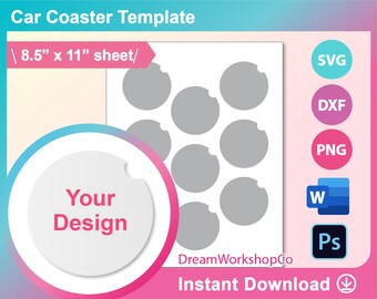 Download Car Coaster Template Etsy