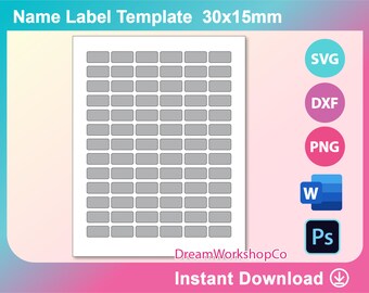 Name Label Template Etsy Name Label Template Etsy