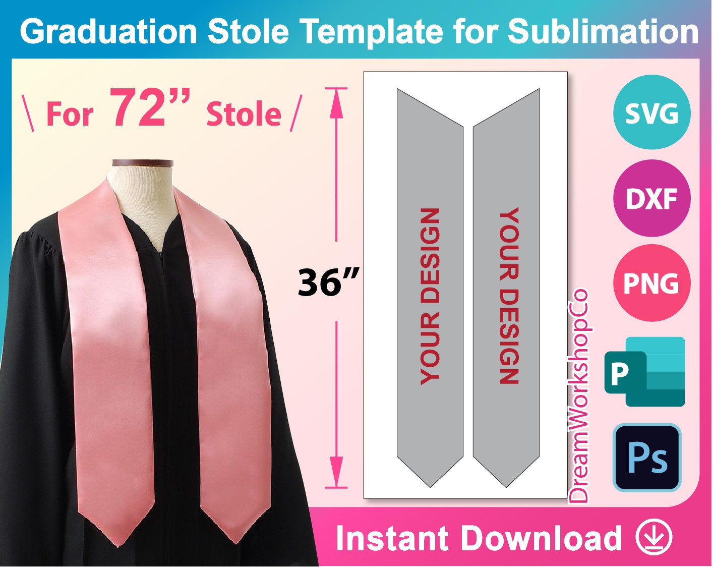 Stole Template Graduation Stole Template Stole Template SVG Etsy Stole Template Graduation Stole Template Stole Template SVG Etsy