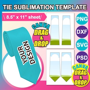Tie Template, Tie Sublimation template, PSD, SVG, DXF, Publisher Png, Printable, Instant Download