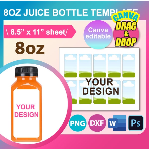 Juice Bottle Labels - Etsy