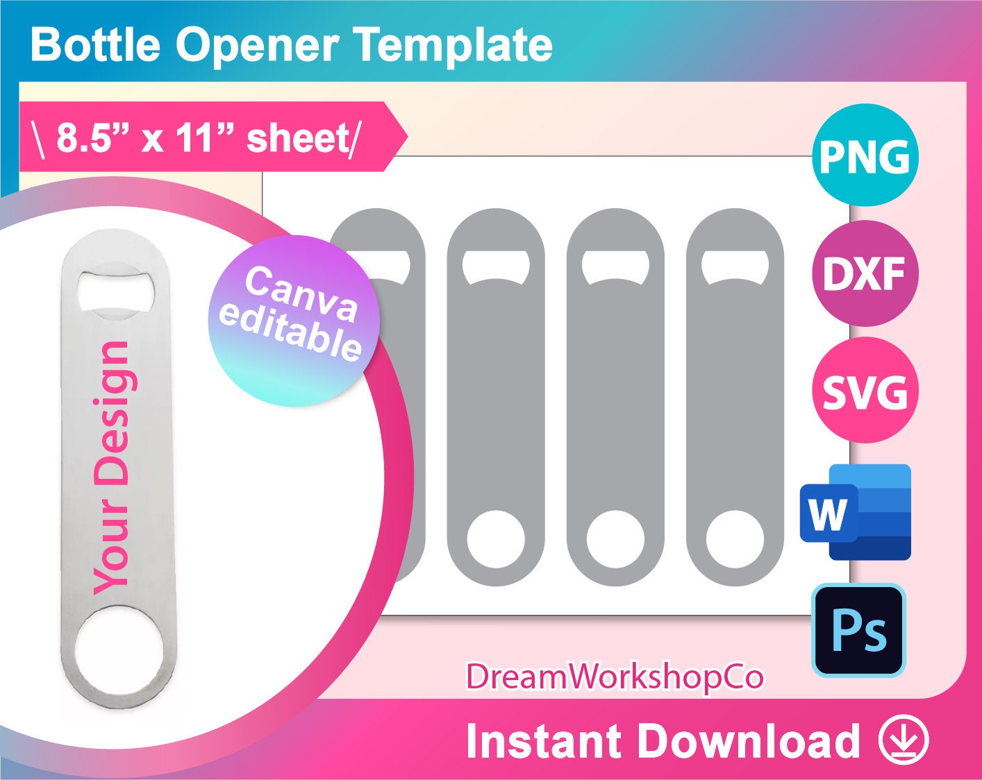 Bottle Opener Template Sublimation Template Canva Ms Word Etsy Canada Bottle Opener Template Sublimation Template Canva Ms Word Etsy Canada