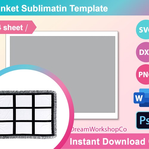 Blanket Sublimation Template Blanket Template for Etsy