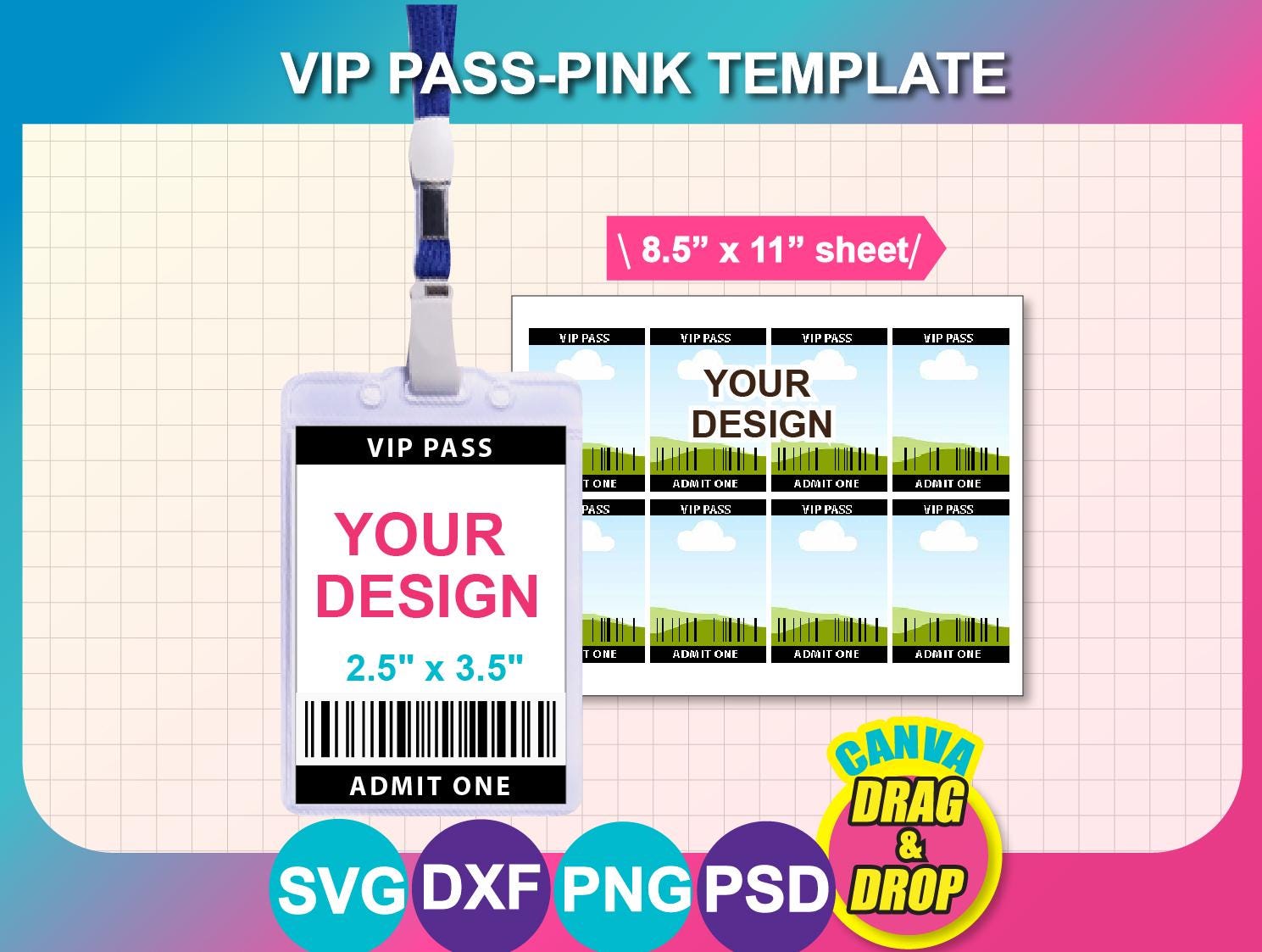 Vip Dxf VIP Pass Black Color Template, Invitation Template, SVG, DXF, Canva, Ms ...