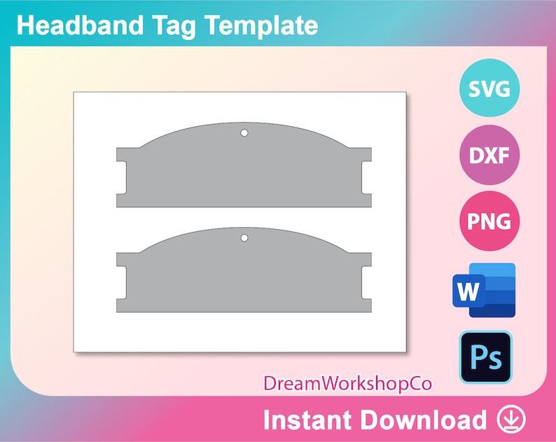Bow Holder SVG Headband Display Card Template SVG DXF Ms | Etsy