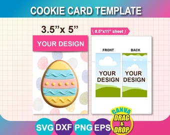 Cookie Card, Gift Card Template, Backer, Canva, SVG,  DXF, Png, PSD