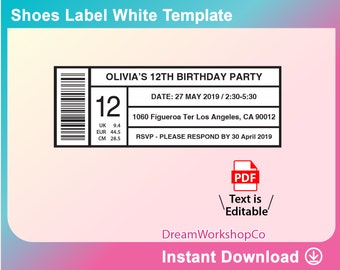 box label Template Instant Download - Etsy España