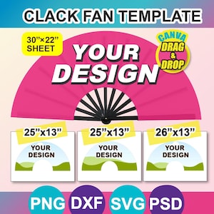 Clack Fan Sublimation Template: 30x22 Printable (Instant Download)