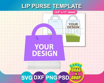 Plantilla de bolsa para bálsamo labial (SVG, DXF, PNG, PSD, DOCX, Canva) (Descarga instantánea)
