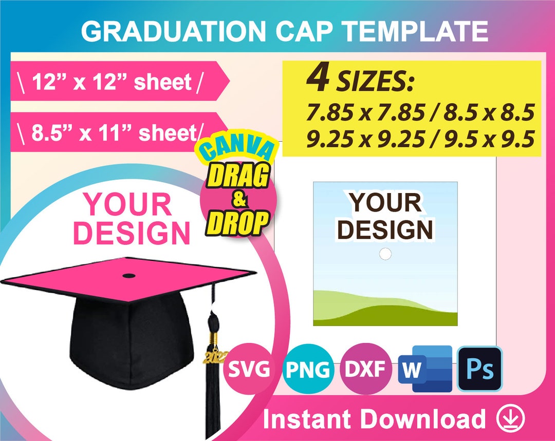 SALES Graduation Cap Template Graduation Stole Template Canva Psd SALES Graduation Cap Template Graduation Stole Template Canva Psd