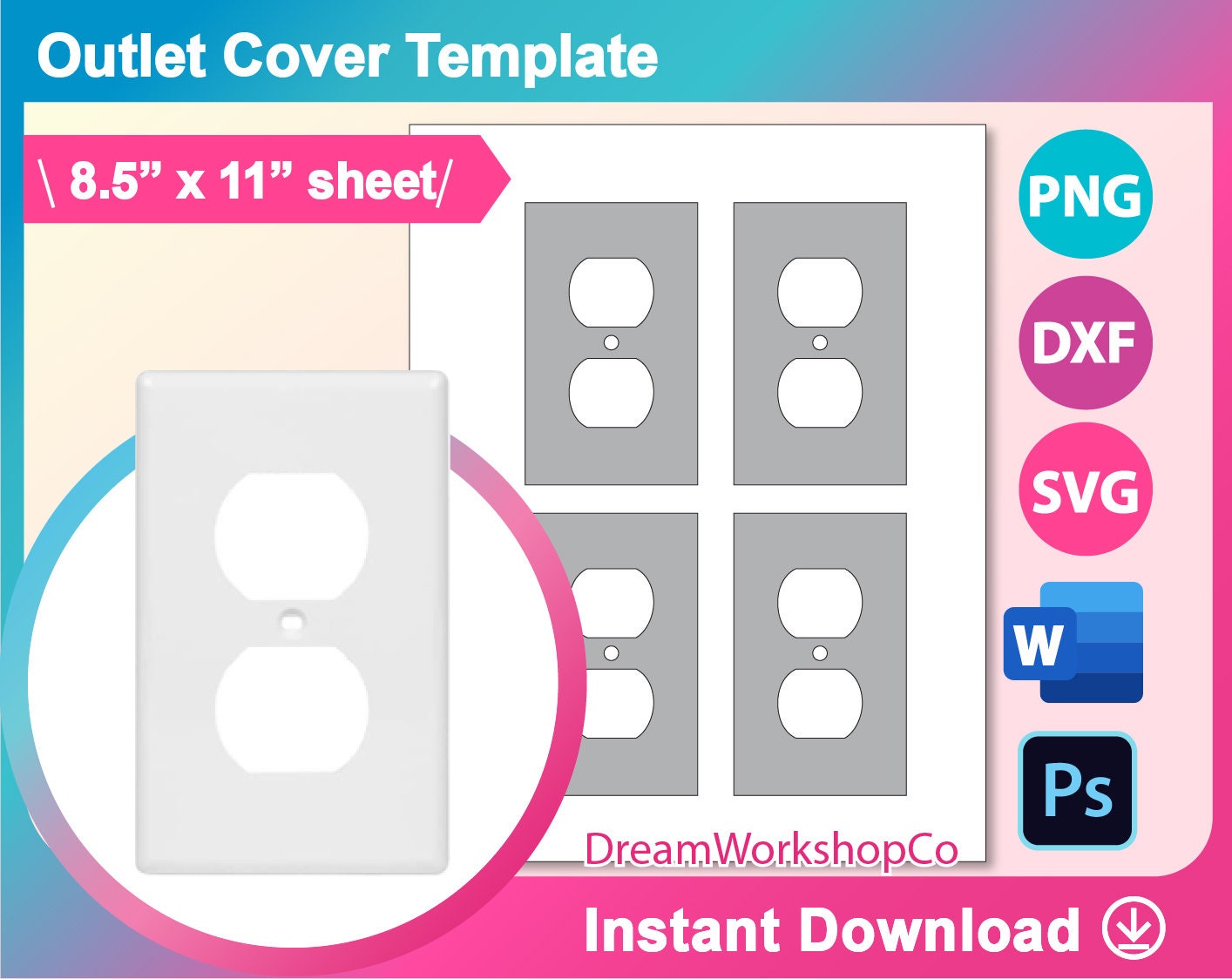 Paper & Party Supplies Labels Png Ms Word Docx Outlet Cover template