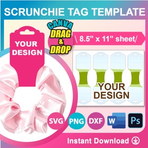 Scrunchie Tag Template Canva SVG DXF Ms Word Docx Png Psd Scrunchie Tag Template Canva SVG DXF Ms Word Docx Png Psd