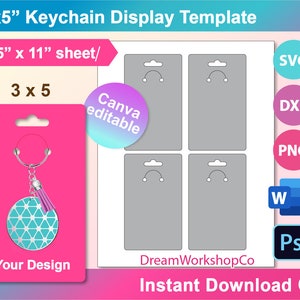 Keychain Box SVG, Keychain Display Card Svg, Keyring Display Card