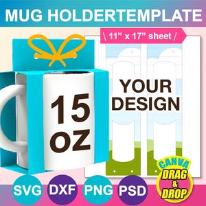 15oz Becherhalter Vorlage, Becher Box Vorlage, Becher Geschenkbox Vorlage, Canva, SVG, DXF, Ms Word Docx, Png, Psd, 11 "x 17" Größe, Printable