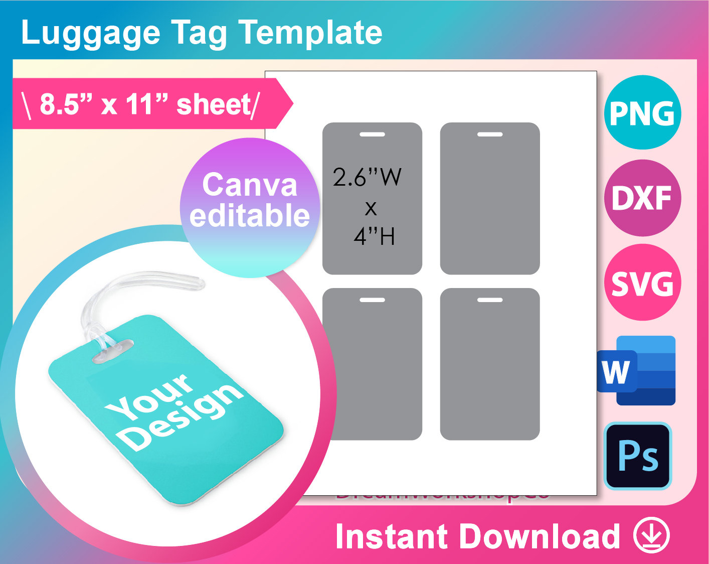 Luggage Tag Template
