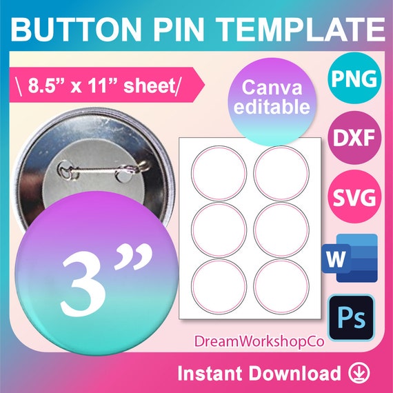 Button outline with Sublimation PNG JPG EPS SVG DXF