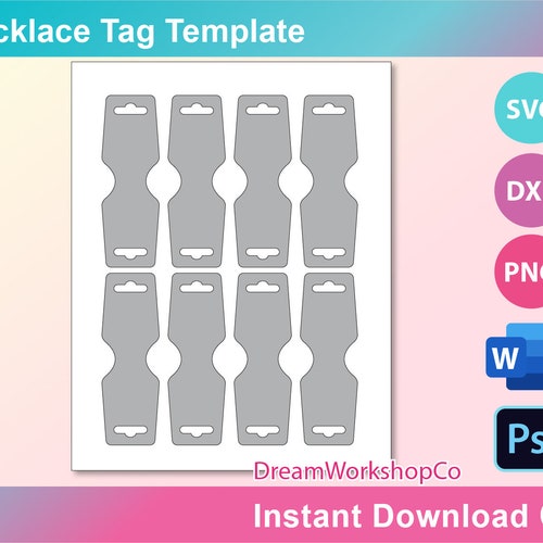 Bracelet Card Display Template Necklace Display Template - Etsy