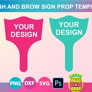 Modello di cartello per ciglia e sopracciglia: SVG, Canva, PSD (download digitale)